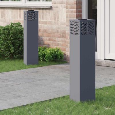 Solar LED Pad Licht Visgraat 2 pcs Antraciet Koudgewalst staal Solar LED Pad Licht Visgraat 2 pcs Antraciet Koudgewalst staal