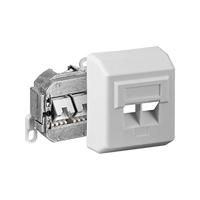 RJ45 Wandcontactdoos Opbouw - 2x RJ45 - CAT-5e - Afgeschermd - Incl. Afdekraam - Netwerkdoos - 10 Gigabit - Wit - thumbnail