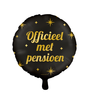 Classy Folieballon Pensioen Zwart/Goud (46cm)