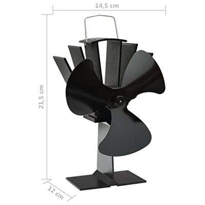 VidaXL Kachelventilator met 3 vinnen zwart