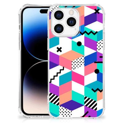 Apple iPhone 14 Pro Max Shockproof Case Blokken Kleurrijk Apple iPhone 14 Pro Max Shockproof Case Blokken Kleurrijk