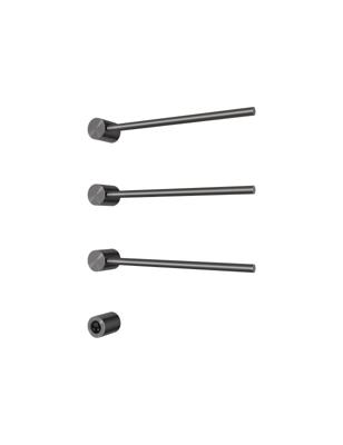 Hotbath &MORE set van 3 rails RARH50 ROUND 50 cm met separate schakelaar en inbouw element Geborsteld Gunmetal PVD (RARH50-3BGP)