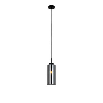 QAZQA Art Deco hanglamp zwart met smoke glas - Laura