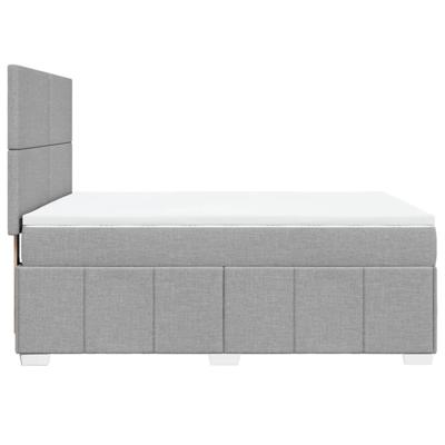 Boxspring met matras stof lichtgrijs 140x190 cm