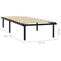 Bedframe metaal zwart 90x200 cm - thumbnail