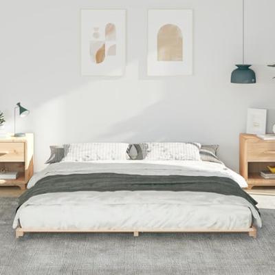 Bedframe Bruin 180 x 210 cm Massief grenenhout