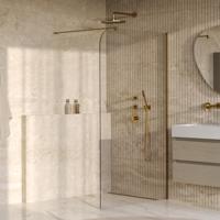BRAUER Orion inloopdouche helder glas 120x200 incl. glascoating Geborsteld Goud PVD - thumbnail