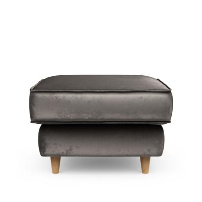 Rivièra Maison Hocker 'Kendall' Velvet, kleur Grimaldi Grey Rivièra Maison Hocker 'Kendall' Velvet, kleur Grimaldi Grey