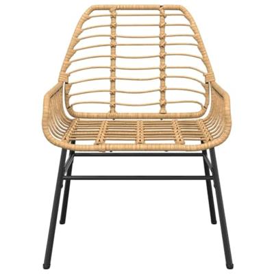 5-delige Tuinset poly rattan glas bruin