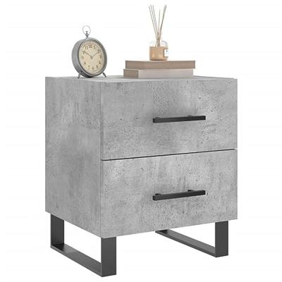 Nachtkastjes 2 st 40x35x47,5 cm bewerkt hout betongrijs