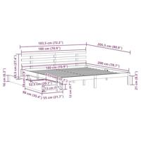 Bedframe met lades massief grenenhout wit 180x200 cm - thumbnail