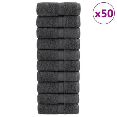 VidaXL Washandjes solund 50 st 600 g/m² 15x21 cm antracietkleurig VidaXL Washandjes solund 50 st 600 g/m² 15x21 cm antracietkleurig
