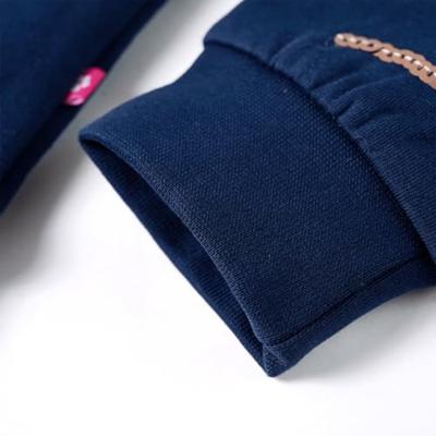 Kindertrui met kat van pailletten 128 marineblauw - thumbnail