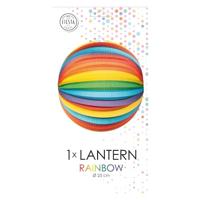 Globos papieren lantaarn rond regenboog, 25cm - thumbnail