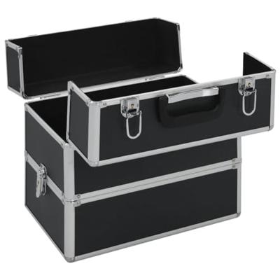 Make-up koffer 37x24x35 cm aluminium zwart Make-up koffer 37x24x35 cm aluminium zwart