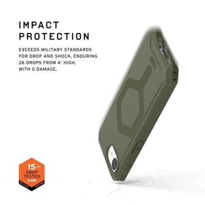 Urban Armor Gear Essential Armor Outdoor telefoonhoes Apple iPhone 17e, iPhone 16e Vaal olijf-bruin Inductieve lading, MagSafe compatible, Stootbestendig