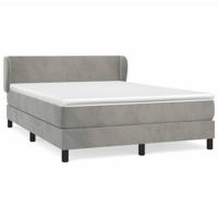 Boxspring met matras fluweel lichtgrijs 140x190 cm - thumbnail