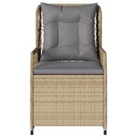 Tuinstoelen 2 st verstelbaar poly rattan beige - thumbnail
