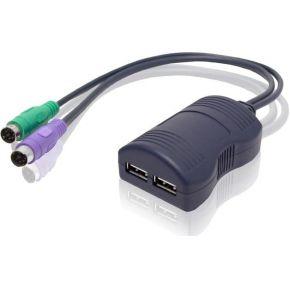 ADDER KMU2P 2x USB 2x PS/2 Zwart kabeladapter/verloopstukje
