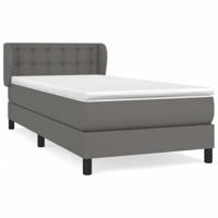 Boxspring met matras kunstleer grijs 140x200 cm - thumbnail