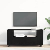 Tv-meubel wielen 102x34,5x43 cm spaanplaat zwart eikenkleurig - thumbnail