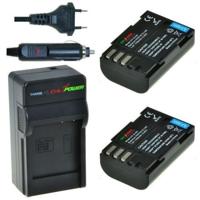 2 x D-Li90 accu's voor Pentax - inclusief oplader en autolader - Origineel ChiliPower - thumbnail