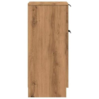 Dressoirs 2 st 30x30x70 cm bewerkt hout artisanaal eikenkleur