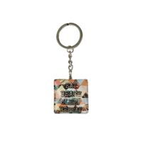 Sleutelhanger met tekst 3,5x3,5x2cm - thumbnail