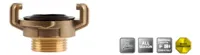 Polet Klauwkoppeling 3/4'-19mm met buitendraad van messing - thumbnail
