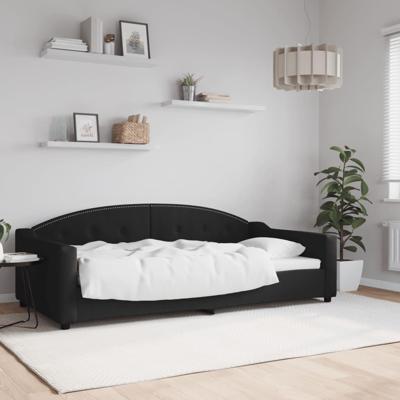 Slaapbank 100x200 cm stof zwart