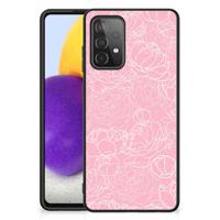 Samsung Galaxy A72 (5G/4G) Bloemen Hoesje White Flowers - thumbnail
