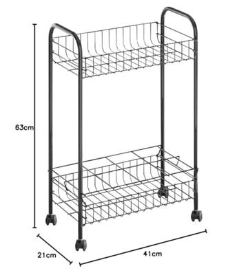 Metaltex belino lava trolly + flessenhouder 23x41x63 zwart