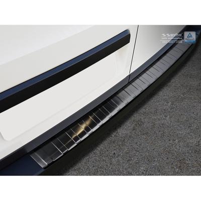 Zwart RVS Bumper beschermer passend voor Volkswagen Crafter TGE 2017- 'Ribs' AV245140