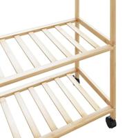 Kledingrek met schappen en wielen 110x40x180 cm bamboe - thumbnail