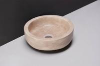 Forzalaqua Verona Xs waskom 30x30x10cm Rond Natuursteen Travertin gezoet 100365 - thumbnail