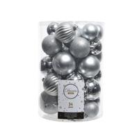 Decoris kerstballen box 34 stuks zilver - thumbnail