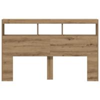 Hoofdbordkast met LED artisan 160x17x102 cm eikenkleurig - thumbnail