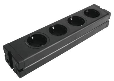 EUROLITE Distributor 4-fold ALU bk