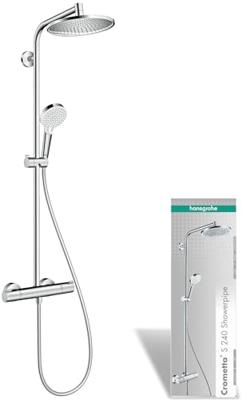 Hansgrohe Crometta s 240 1jet showerpipe met thermostaat chroom 27267000