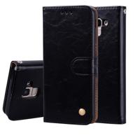 Zakelijke stijl olie Wax textuur horizontale Flip leren Case voor Galaxy J6 (EU versie) (2018) met houder & kaartsleuven & portemonnee (zwart) - thumbnail