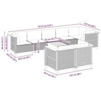 9-delige Loungeset met kussens poly rattan beige - thumbnail