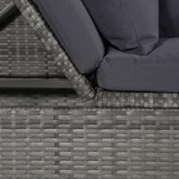 Loungebed 200x60x58 cm poly rattan grijs - thumbnail