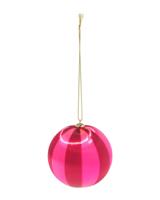 HEMA Kerstbal 6.9cm satijn rood-lila (multi) - thumbnail