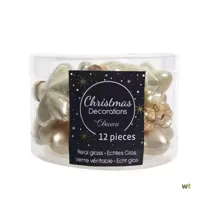 12 Glazen sterren 40 mm parel KSD Decoris - Decoris - thumbnail