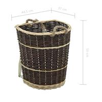 Houtmand met draagriemen 44,5x37x50 cm natuurlijk wilgenhout - thumbnail