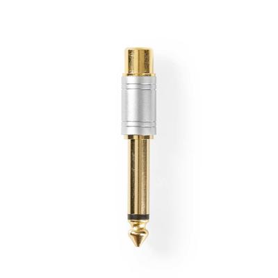 Audio-Adapter | 6,35 mm Male naar RCA Female | Metaal | Zilver