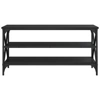 Tv-meubel 100x40x50 cm bewerkt hout zwart - thumbnail