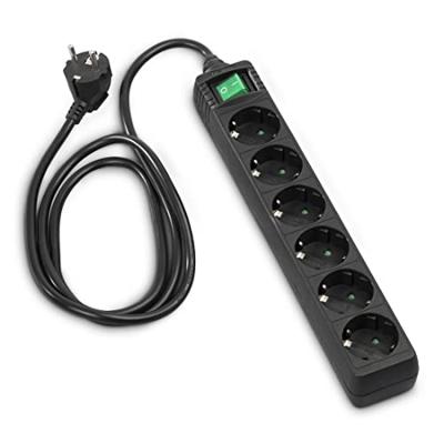 Hama Stekkerdoos, 6-voudig, schakelaar, 1,4 m Kabel Zwart