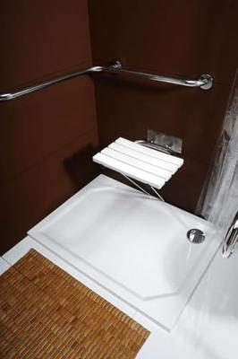 Opklapbare Douchezitting met Steunpoot Sapho Handicap 44x45 cm Wit