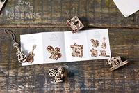 Ugears sleutelhangers U-Fidget 4 x 5 cm hout naturel 4-delig - thumbnail